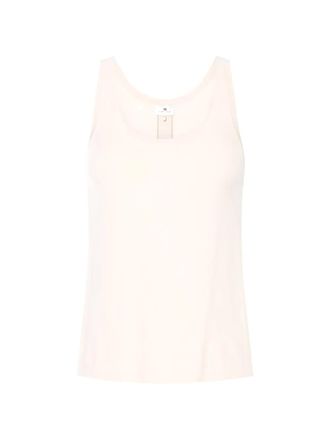 Elisabetta Franchi back-button top - women - Viscose/Polyamide - 38 - Neutrals