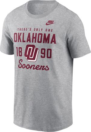 Nike Oklahoma Legacy Stacked Est Nike Mens College T-Shirt in Grey | N19906GOKV-AZ2