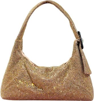 Benedetta Bruzziches Gouden Kristallen Clutch Pina Bausch - Dames - Schoudertassen - Geel - ONE Size - Satijn - Tassen