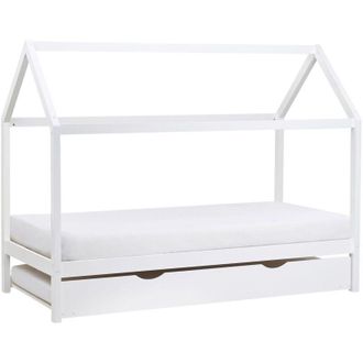 Beliani Beliani - Letto a scomparsa Kids House in legno di pino ue misura singola 90 x 200 cm con base a doghe Bianco Crillon