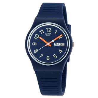 Swatch Trendy Lines At Night Quartz Blue Dial Unisex Watch SO28I700