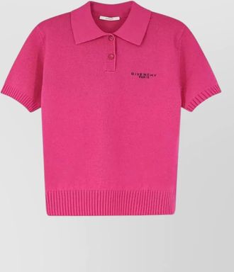 Givenchy embroidered knit polo shirt short sleeves