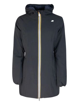 K-Way Denise St Warm Double Short Black Nylon Hooded Coat
