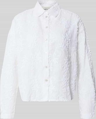 Christian Berg Baumwollbluse mit Blumen 3D Applikation in Weiss, Gr&ouml;&szlig;e 34