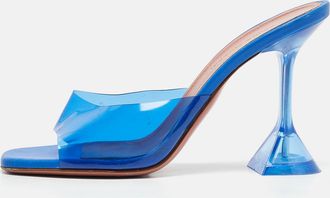 Amina Muaddi Blue Pvc Lupita Slide Sandals