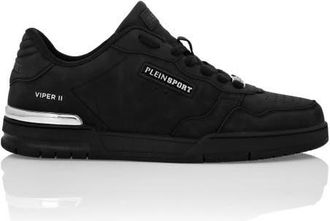 Plein Sport Nabuk Eco Leather Lo-Top Sneakers Unisex in Black/black at Nordstrom, Size 36