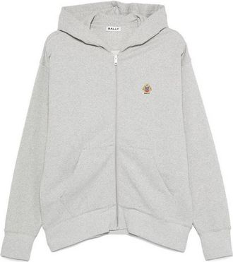 Bally Grey Zip-Up Hooded Sweatshirt, Size X-Large