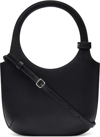 Courrèges Hobo Bags - Grained Black Calf Leather Shoulder Bag With Silve - Gr. unisize - in Schwarz - für Damen