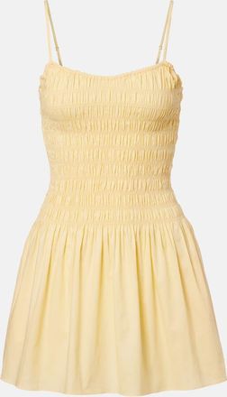 Faithfull The Brand Abito corto Araceli in cotone arricciato