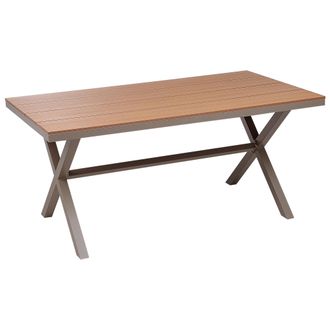 Beliani Beliani - Mesa De Jard&iacute;n Metal Aluminio 6 Plazas Resistente A La Intemperie Patio Exterior Gris Pardo Tiano