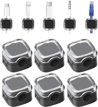 OEM Clips Magn&eacute;ticos Para Cables De Escritorio - 6 Unidades, Organizadores Autoadhesivos