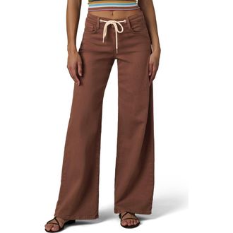 Joe's The Lou Lou Low Rise Drawstring Wide Leg Jeans in Chocolate at Nordstrom, Size 27