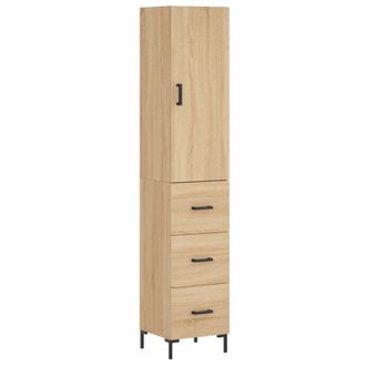 vidaXL Vidaxl - Aparador De Madera Contrachapada Roble Sonoma 34,5x34x180 Cm