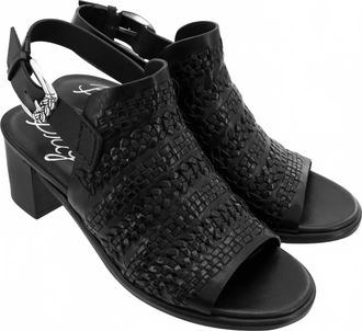 Brighton Womens Twine Woven Sandals In Black Asmara