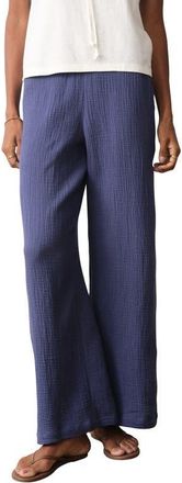 Marine Layer Isla Double Cloth Wide Leg Pants in Bay Blue at Nordstrom, Size X-Small