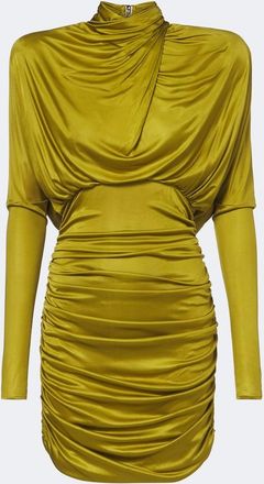 Balmain Draped open-back jersey minidress
