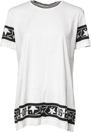 Dolce & Gabbana Womens Tshirt Short Sleeves - White Cotton - Size EU 40 (Womens)