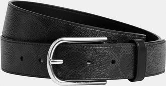 Coach Mens Harness Buckle Belt 35 Mm - Black - Size 32 inches