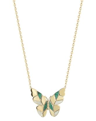 Ember Fine Jewelry 14K Malachite, Mother-Of-Pearl Necklace