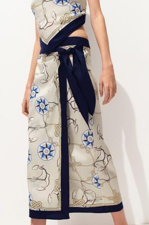 H&M Lyocell Wrap Skirt in Cream/anchors at Nordstrom, Size Xx-Small