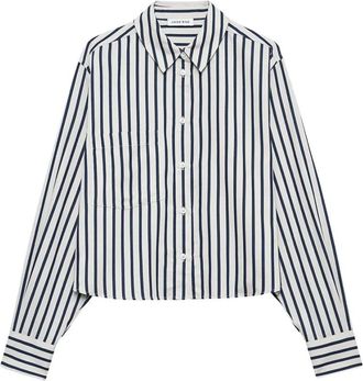 Anine Bing Essie Cropped Shirt - Dames - Overhemden - Zwart - S - Katoen - Overhemden