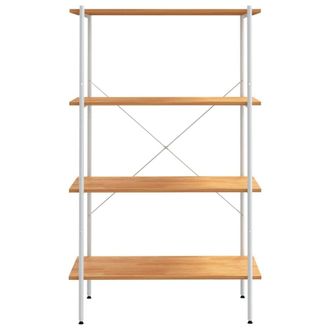 Berkfield Home Sturdy 4-Tier Shelving Unit White & Oak 80x40x130 cm | Size: 80 x 40 x 130 cm