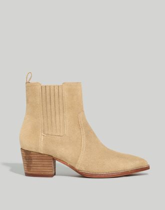 Madewell Womens Madewell The Western NG670 Boots Walnut Shell Suede Ankle HTAT521