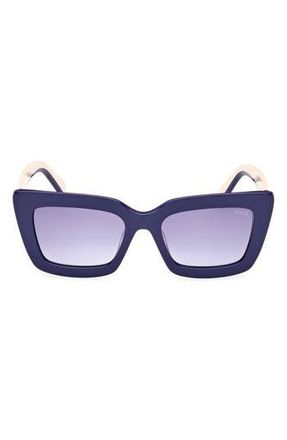 Emilio Pucci 54mm Square Sunglasses in Shiny Blue /Gradient Blue at Nordstrom Rack
