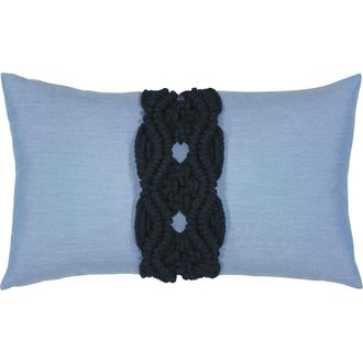 Elaine Smith Palomar Handknotted Macrame Indoor & Outdoor Woven Accent Pillow in Indigo at Nordstrom, Size 12X20