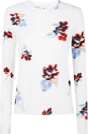 Paul Smith Top a fiori con maniche lunghe - Bianco
