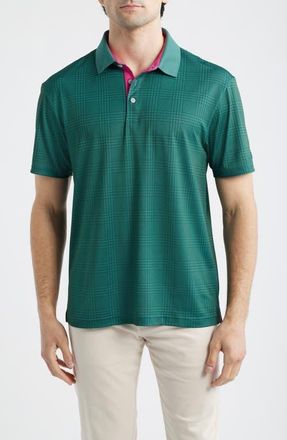 Swannies Bobby Check Performance Golf Polo in Forest at Nordstrom, Size Xx-Large