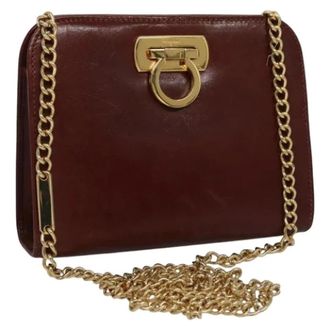 Ferragamo Pre-owned Schoudertas - Dames - Pre-owned - Bruin - Maat: ONE Size Leer