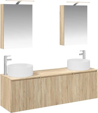 vidaXL Juego De Muebles De Ba&ntilde;o 5 Uds. Roble Sonoma Vidaxl