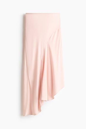 H&M Asymmetric Satin Skirt in Light Pink at Nordstrom, Size Xx-Small
