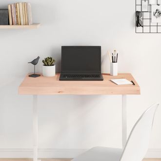 Berkfield Home Table Top 80x50x(2-6) cm Untreated Solid Wood Oak in Brown