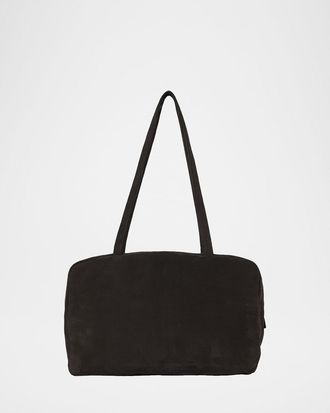 The Row Astra Bowling Shoulder Bag in Suede