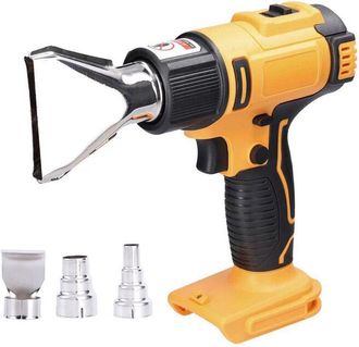 OEM Pistola De Calor Inal&aacute;mbrica Recargable De Iones De Litio Para Film Retr&aacute;ctil (solo La Unidad, Sin Bater&iacute;a) Con Boquilla De Aire Plana Y Boquilla Curv