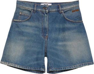 Msgm Denim Bermuda Shorts 5-Pocket Stijl - Dames - Denim shorts - Blauw - M - Denim - Korte Broeken