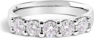 House of Brilliance 14K Gold 1.00 Ctw Diamond 5 Stone Band Ring in White Gold at Nordstrom, Size 7.5