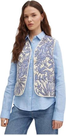 La Petite Francaise Gamin Vest - Dames - Bodywarmers - Blauw - M - Katoen - Jassen