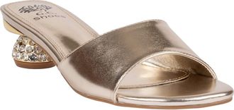 Good Choice Shoes Noho Crystal Embellished Heel Slide Sandal in Gold at Nordstrom Rack, Size 7.5