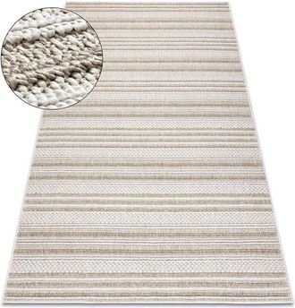 RugsX Rugsx - Carpet jersey 19233 beige - Lines, structural, loop boho beige 160x220 cm