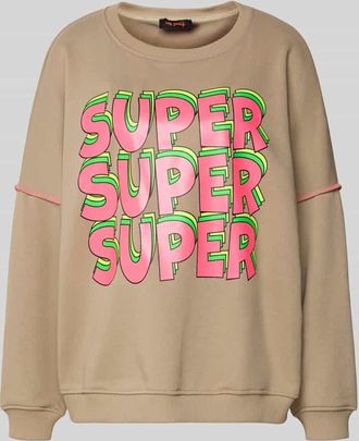 Miss Goodlife Oversized Sweatshirt mit gerippten Abschl&uuml;ssen in Sand, Gr&ouml;&szlig;e XL