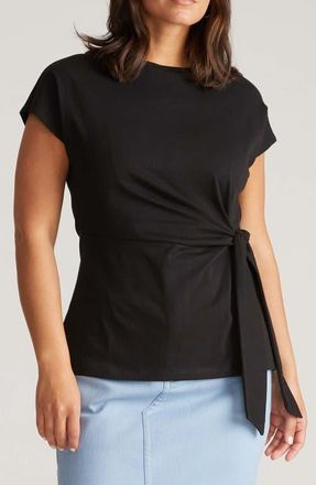 Universal Standard Crescent Side Tie Top in Black at Nordstrom, Size 4Xl