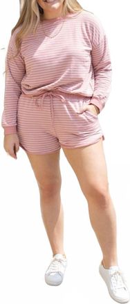 Gilli Lets Stay In Long Sleeve Lounge Set In Pink