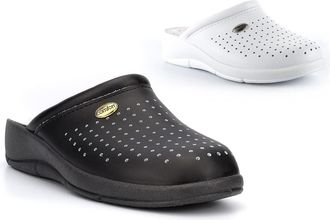 Generic Womens Slip On Sandals Size 8 Mule Size 9 Mule Womens Mules Ladies Slip On Sandals Ladies Mules Sizes 3-9 Black/White 8 UK