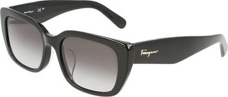 Ferragamo Sunglasses Square Full Rim, Black Frame And Grey Gradient Lens Sf1094Slb001