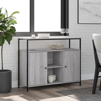vidaXL Aparador De Madera De Ingenier&iacute;a Gris Sonoma 100x35x80 Cm Vidaxl