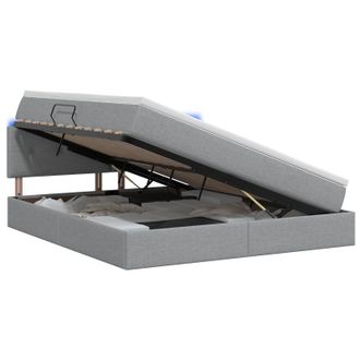 vidaXL Letto Con Contenitore Led E Materasso Grigio Chiaro Vidaxl