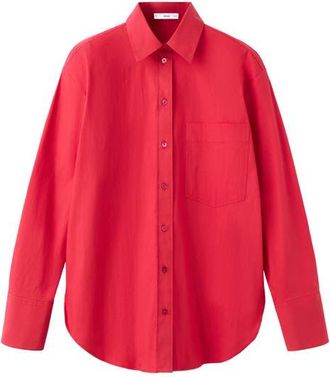 Mango Starring Hailey Bieber Juanes Button-Up Shirt in Red at Nordstrom, Size 4